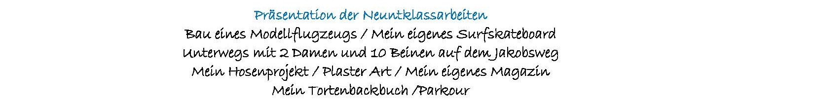 9.Klassarbeiten